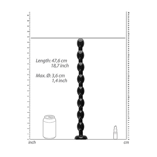 Ouch Ass 19.5in Beaded Snake Dildo Black