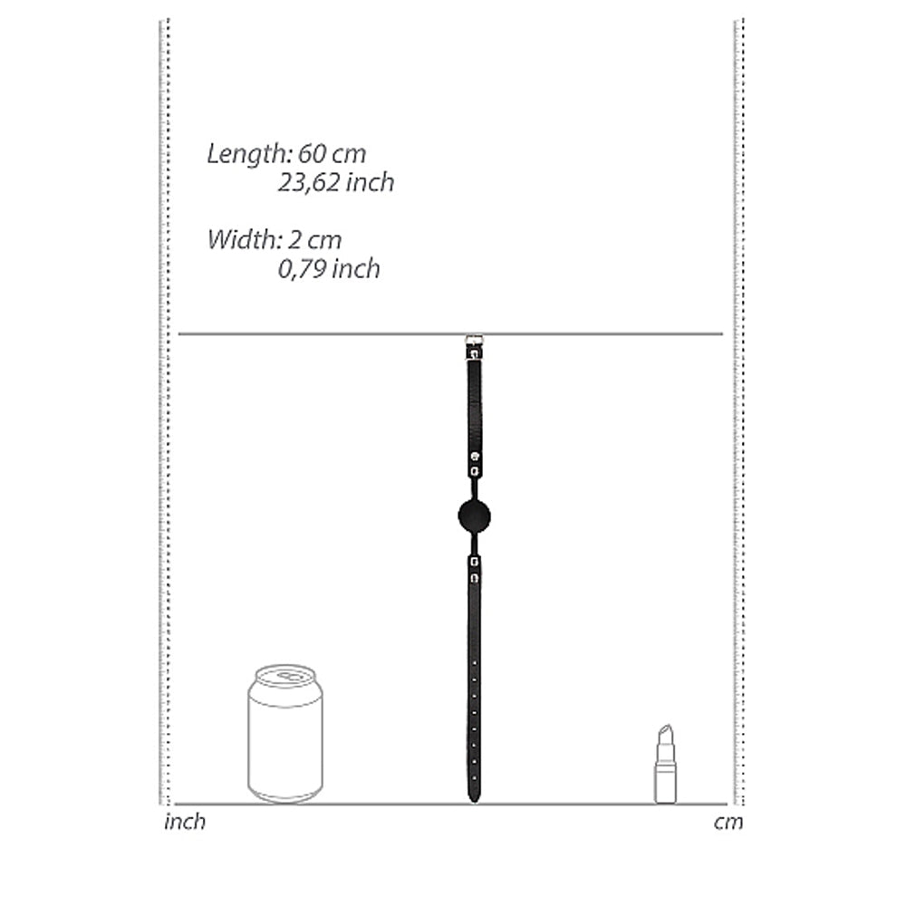 Ouch B&W Silicone Ball Gag Leather Black