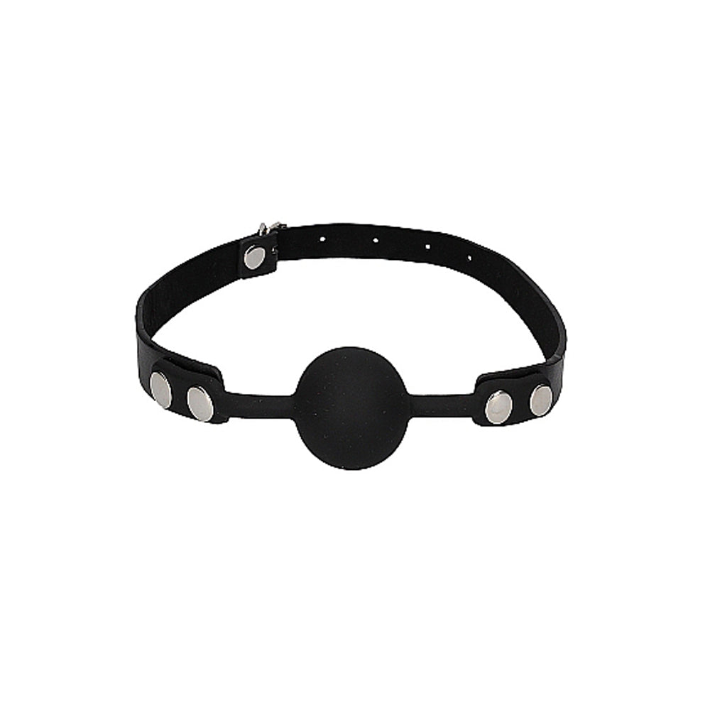 Ouch B&W Silicone Ball Gag Leather Black