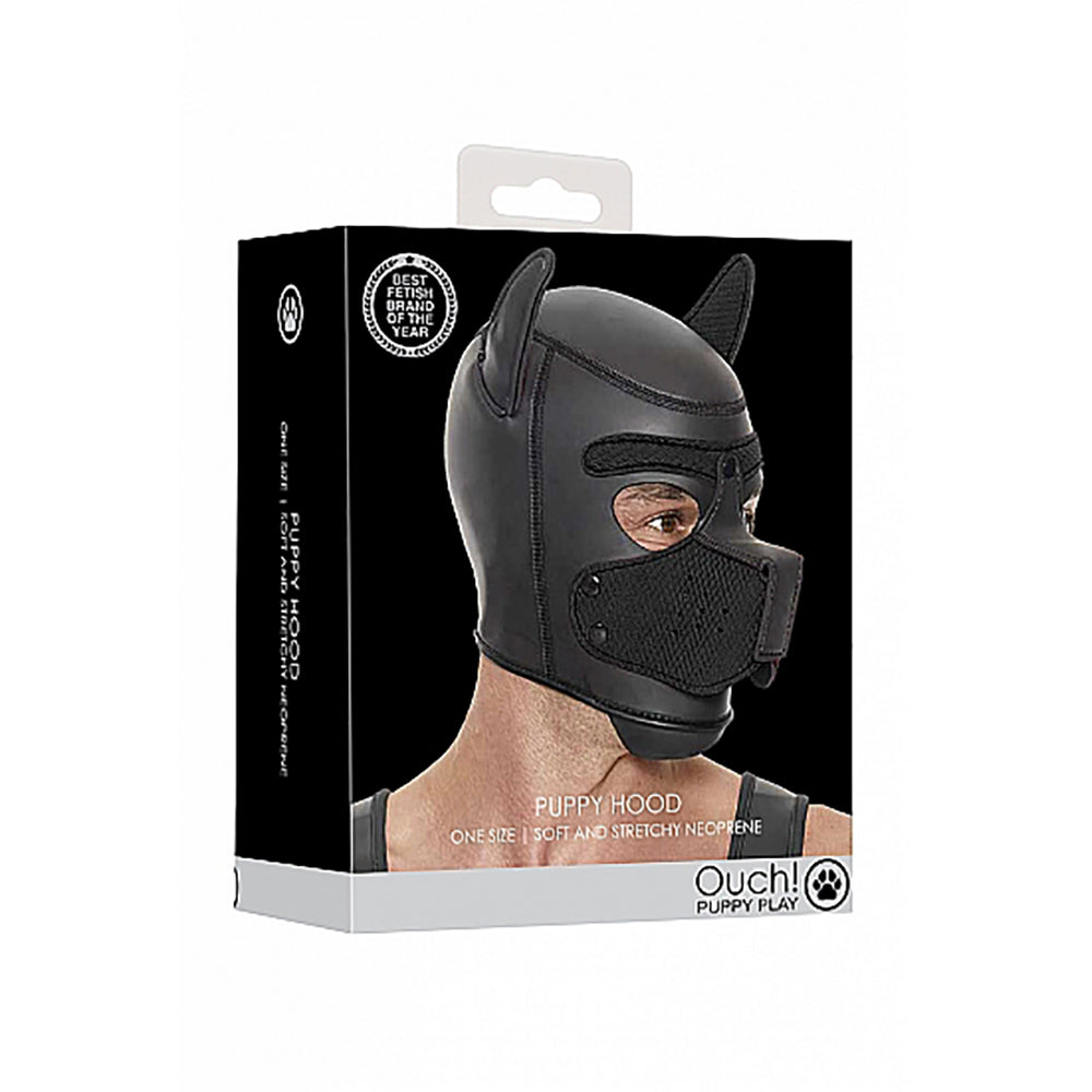 Ouch! Puppy Play Neoprene Puppy Hood Black