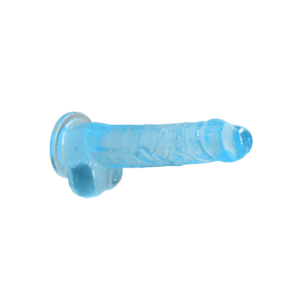 RealRock CC 8in Dildo WBalls&Suction Blu