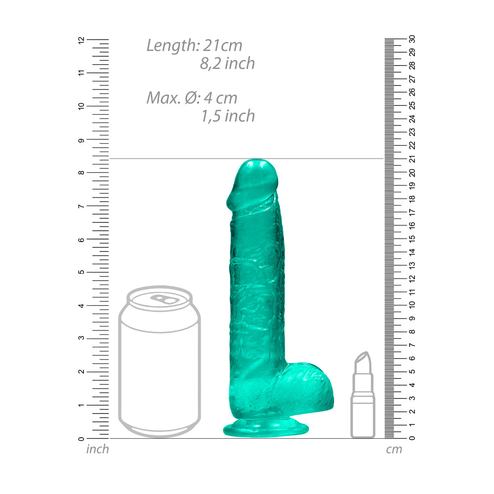 RealRock CC 8in Dildo WBalls&Suction Tur