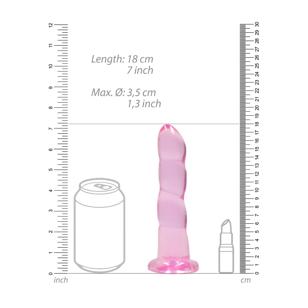 RealRock CC 7in Twist Dildo WSuction Pnk