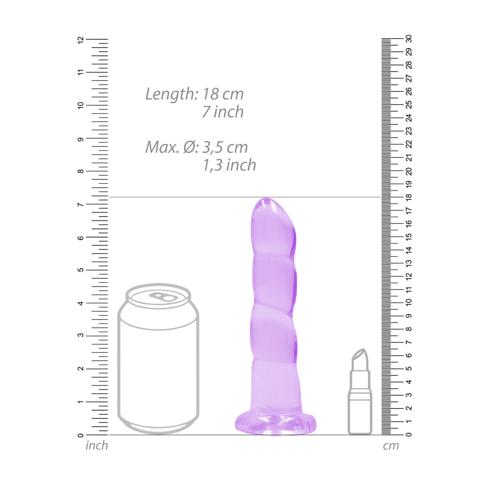 RealRock CC 7in Twist Dildo WSuction Pur