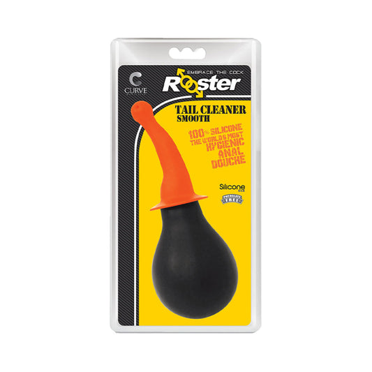 Curve Toys Rooster Tail Cleaner Smooth Silicone Anal Douche Orange