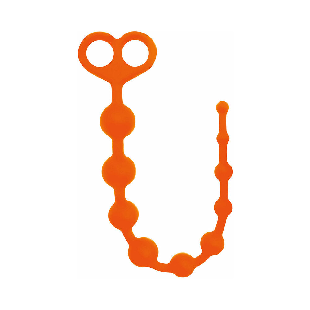 Curve Toys Rooster Perfect 10 Silicone Anal Beads Orange