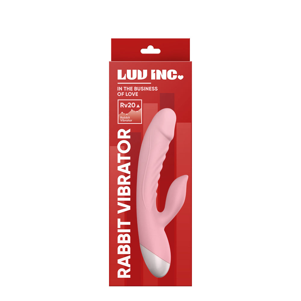 Luv Inc Rv20 Rabbit Vibrator Rechargeable Silicone Dual Stimulator Pink