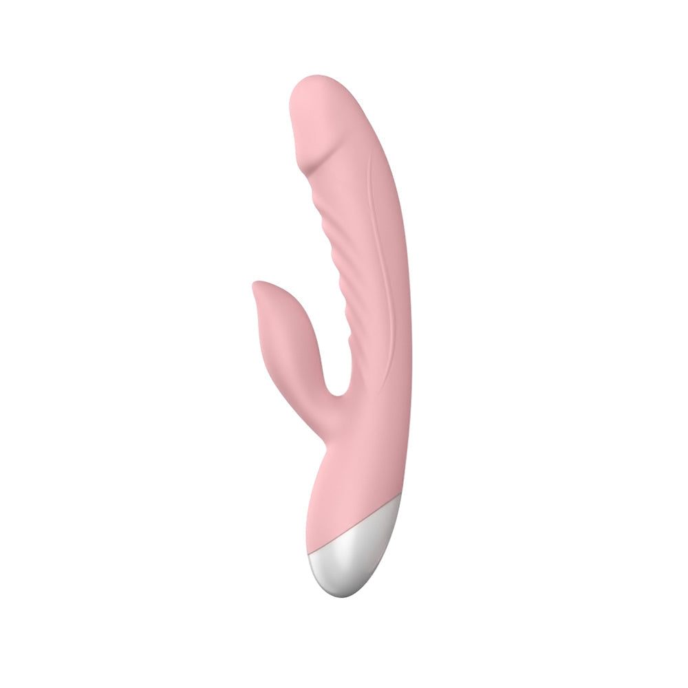 Luv Inc Rv20 Rabbit Vibrator Rechargeable Silicone Dual Stimulator Pink