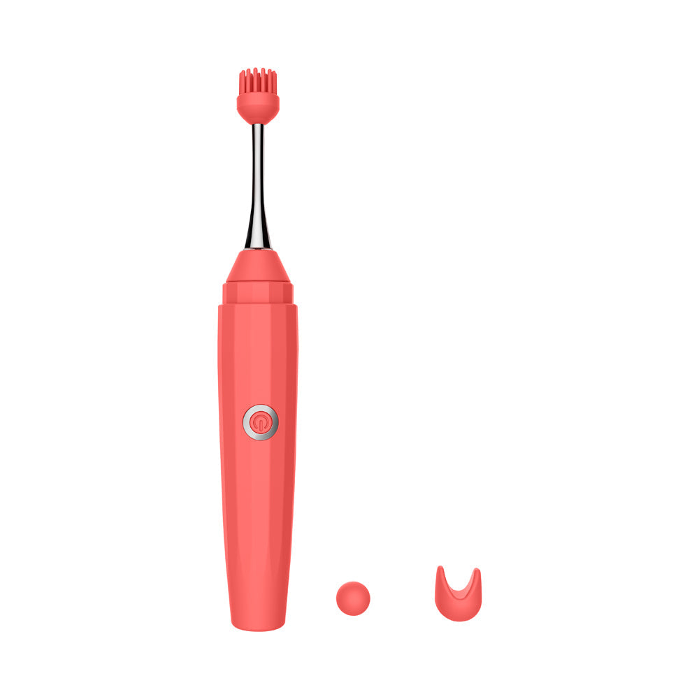 Luv Inc Op10 Orgasm Pen Rechargeable Pinpoint Vibrator with 3 Attachments Coral