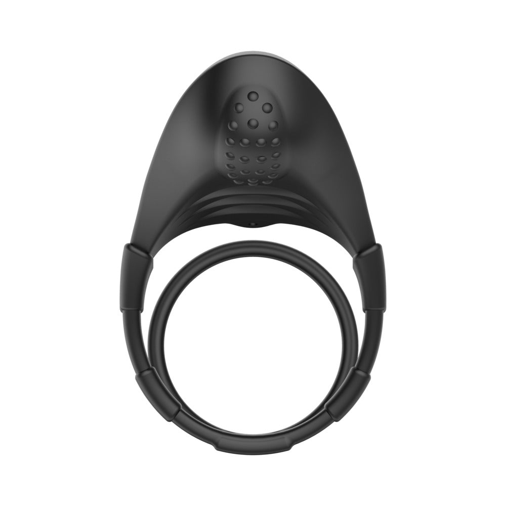 Forto F-48 Rechargeable Silicone Perineum Vibrating Double Cockring Black