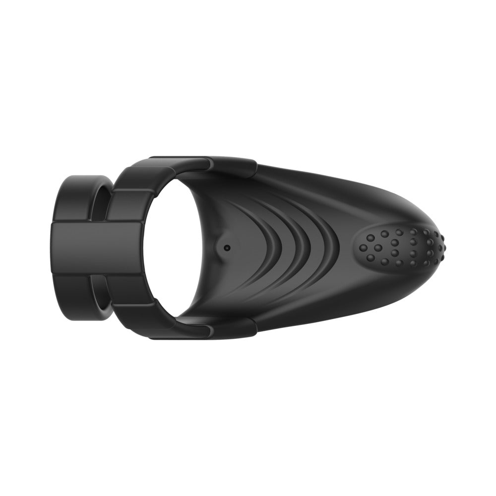 Forto F-48 Rechargeable Silicone Perineum Vibrating Double Cockring Black