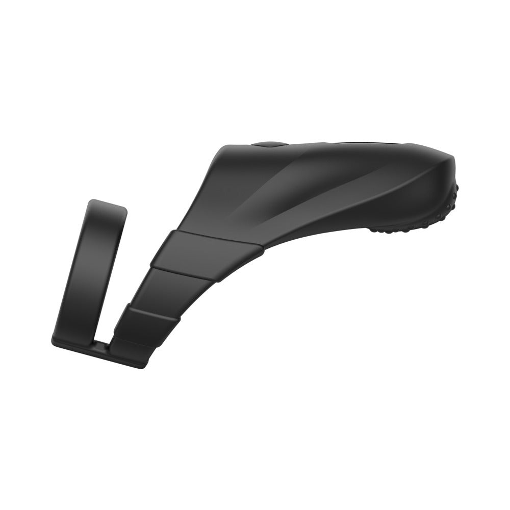 Forto F-48 Rechargeable Silicone Perineum Vibrating Double Cockring Black