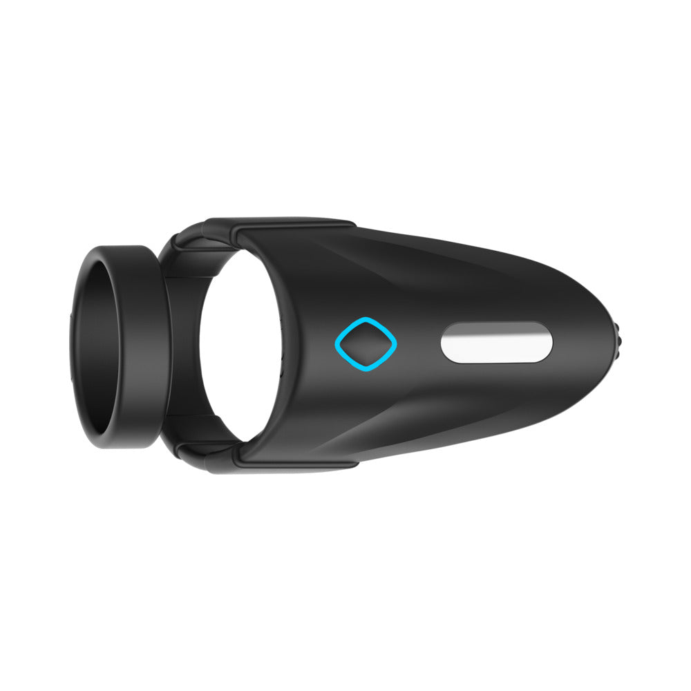 Forto F-48 Rechargeable Silicone Perineum Vibrating Double Cockring Black