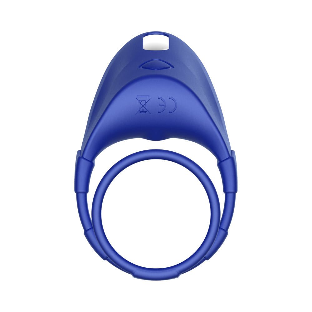 Forto F-48 Rechargeable Silicone Perineum Vibrating Double Cockring Blue