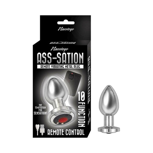 Ass-Sation Remote Vibrating Metal Plug Silver