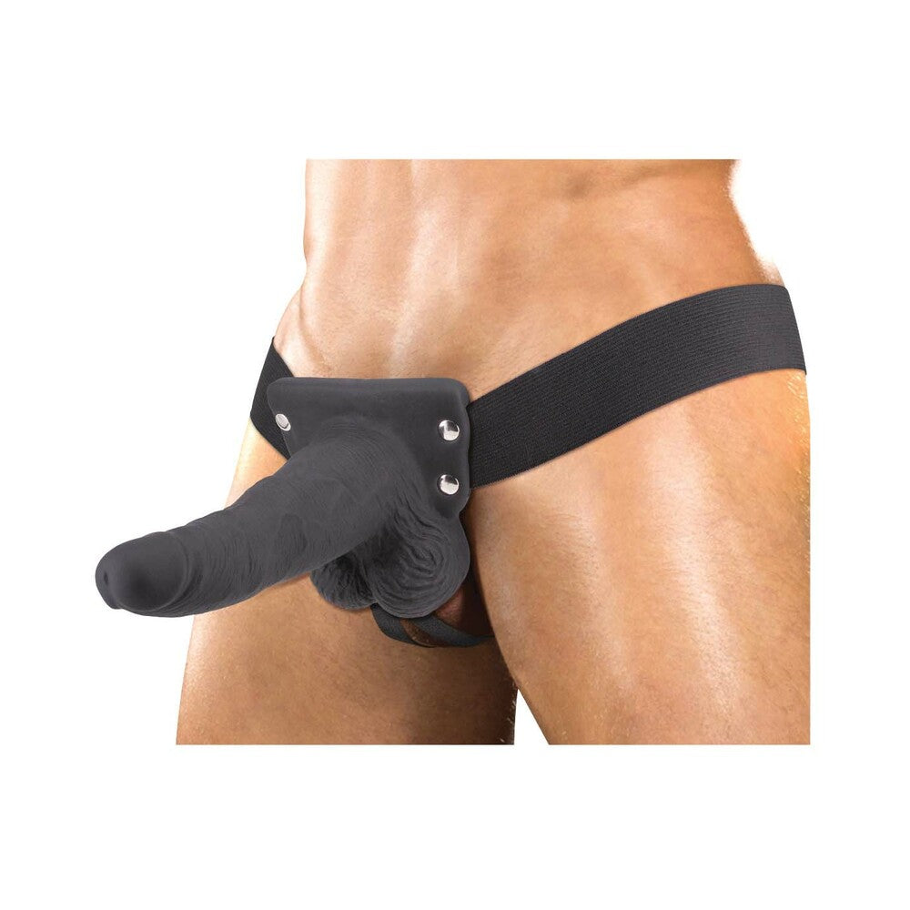 Erection Assist Hollow Strap-On Vib 6 Bk