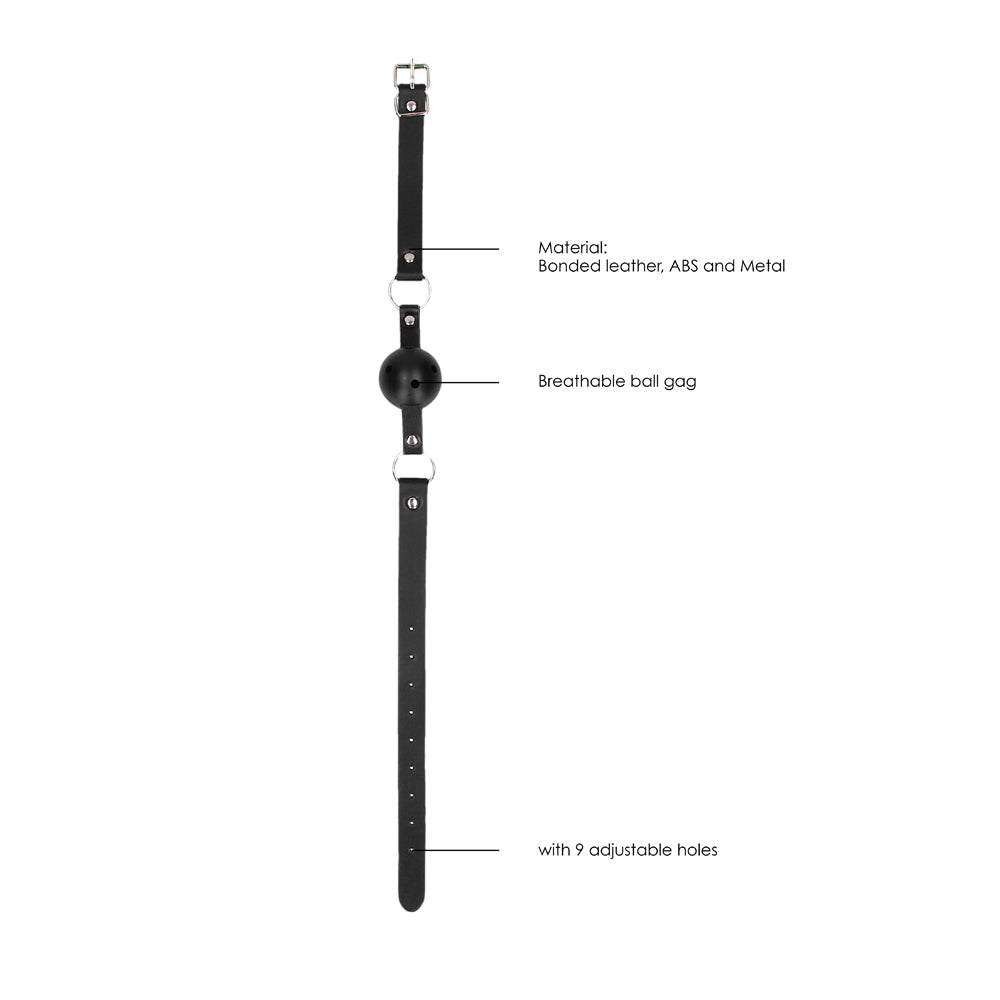 Mordaza de bola transpirable Ouch B&amp;W negra