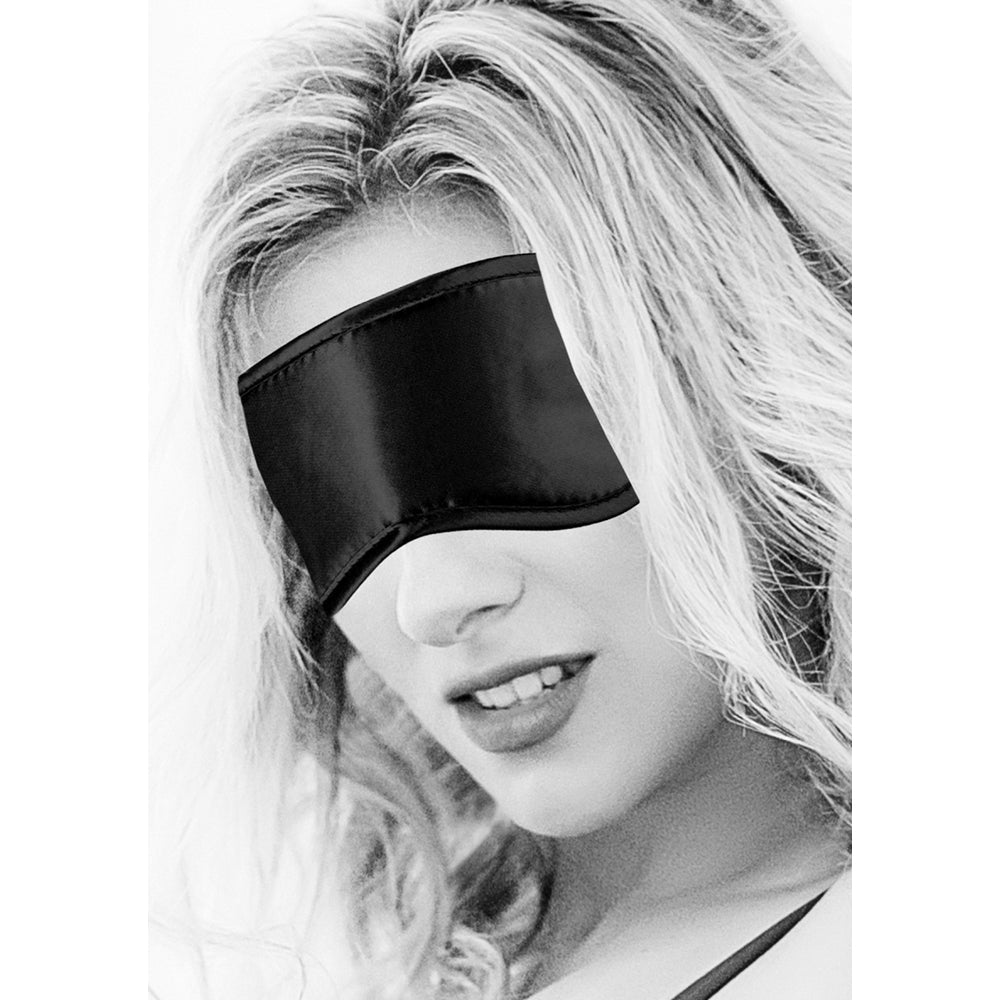 Ouch B&W Satin Eye Mask Blindfold Black