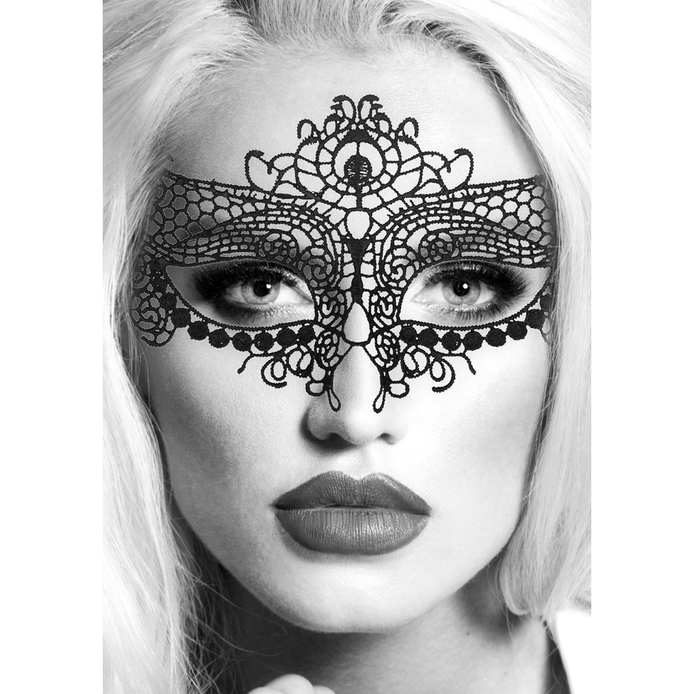 Ouch B&W Queen Lace Eye Mask Black