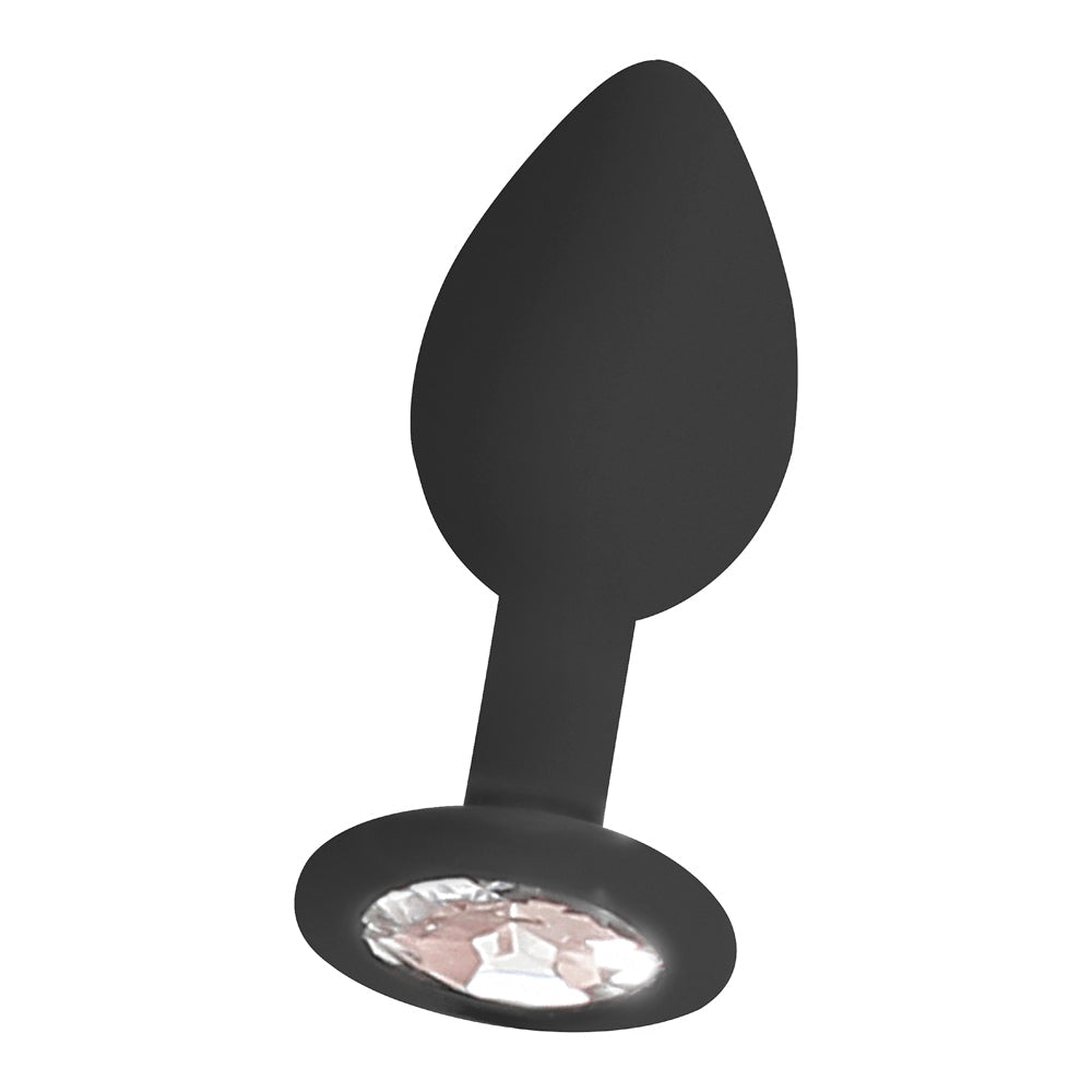 Ouch B&W Silicone Plug Removable Gem Blk