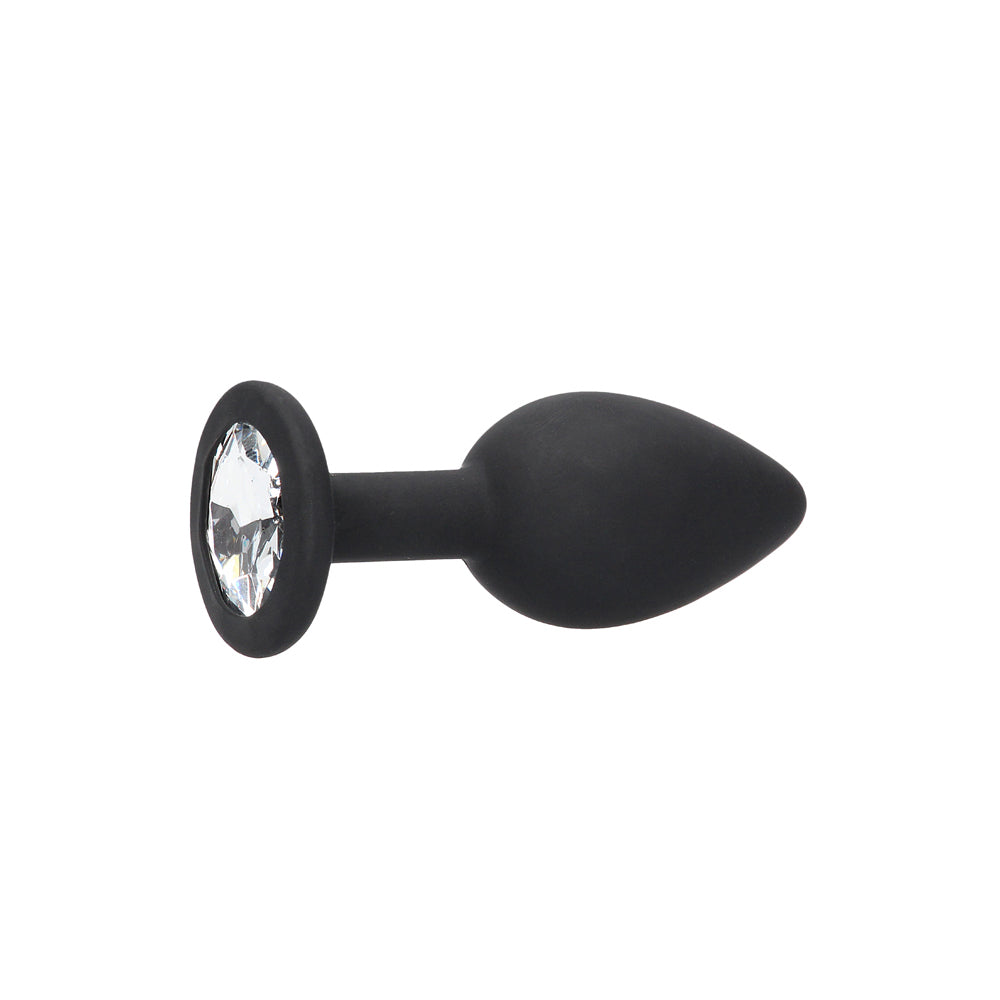 Ouch B&W Silicone Plug Removable Gem Blk