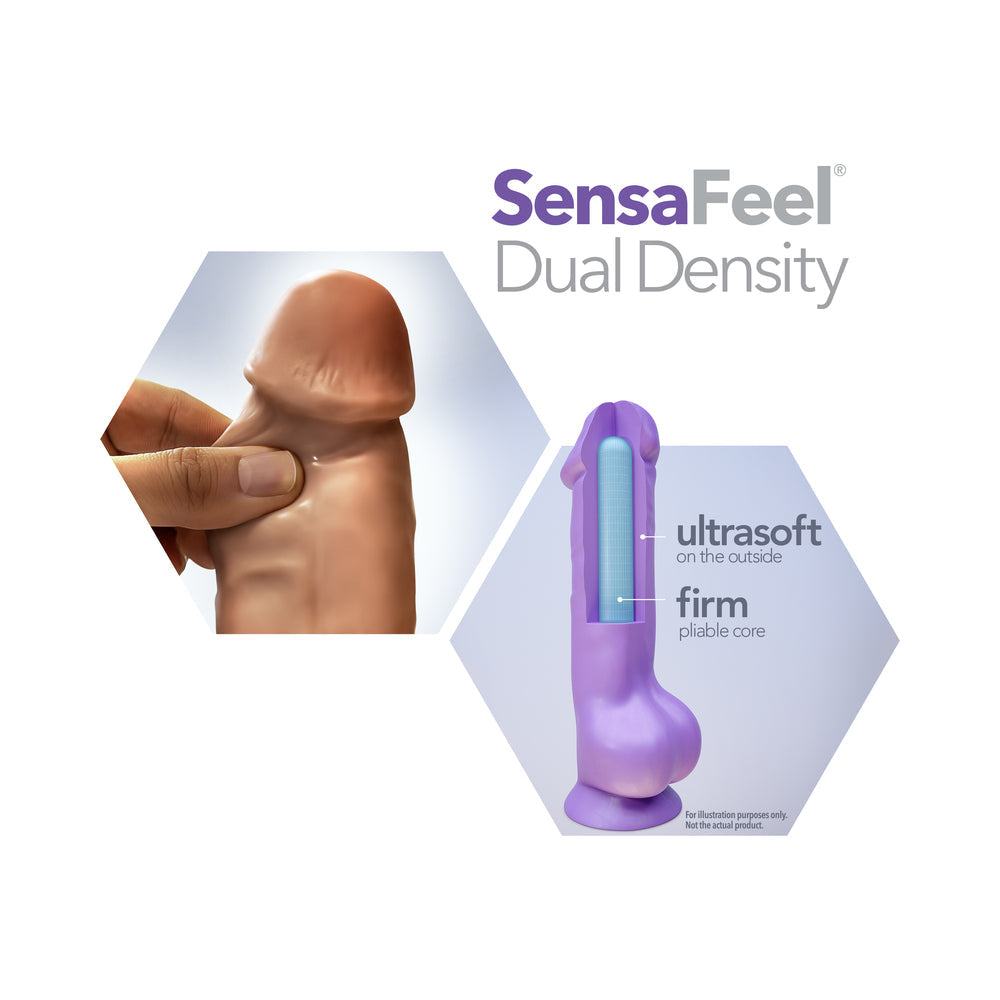 Au Naturel Big Billy 9 in. Posable Dual Density Dildo with Balls Tan