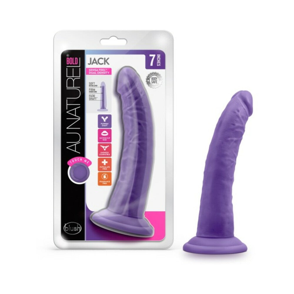 Blush Au Naturel Bold Jack 7 in. Posable Dual Density Dildo with Suction Cup Purple