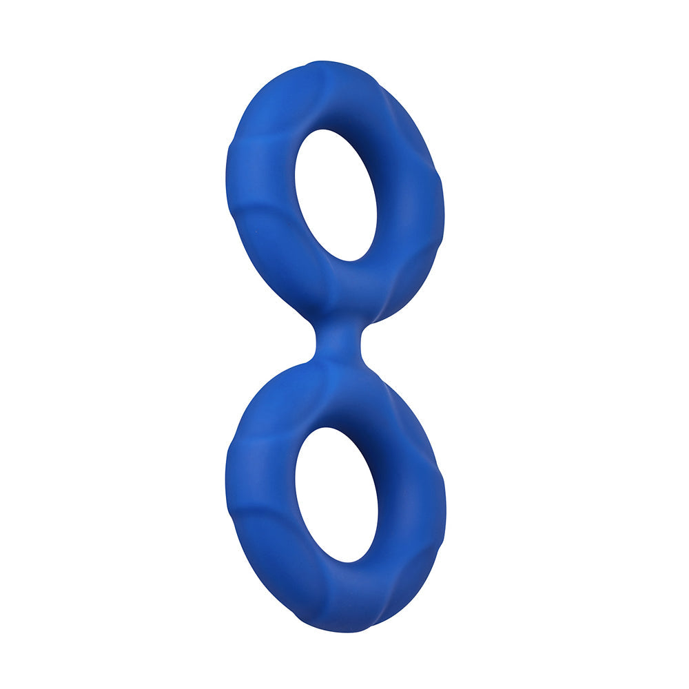 Forto F-81 Liquid Silicone Cock & Ball Double Ring Large Blue