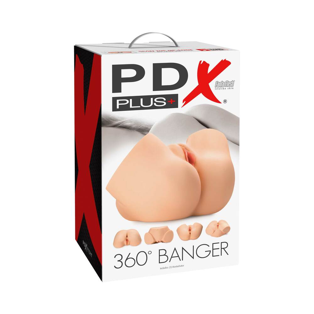 PDX Plus 360ş Banger Dual Entry Masturbator Beige