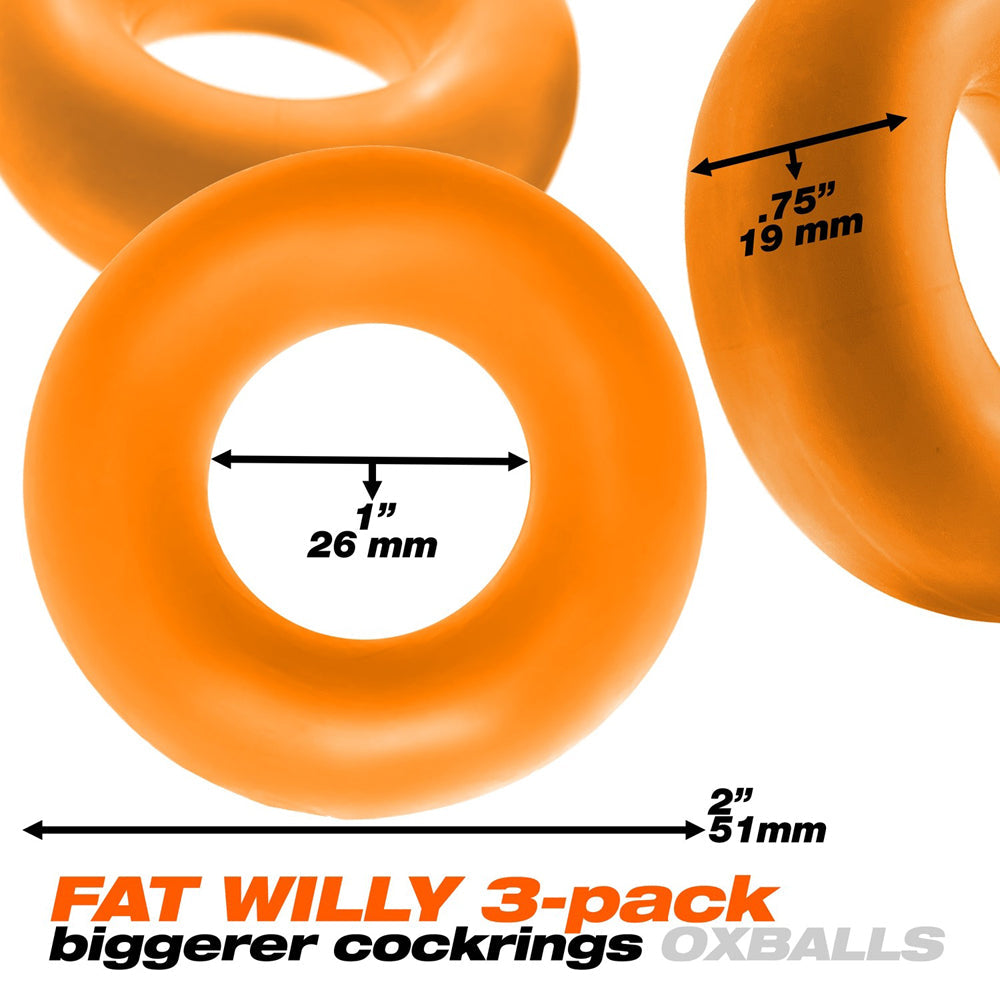 Oxballs Fat Willy 3pk Jumbo Cockring Ora