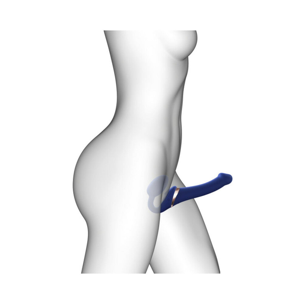 Strap-On-Me Rechargeable Remote-Controlled Multi Orgasm Bendable Strap-On Night Blue S
