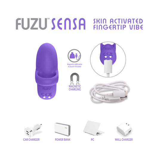 Vibrador con punta de dedo activado por la piel Fuzu Pur