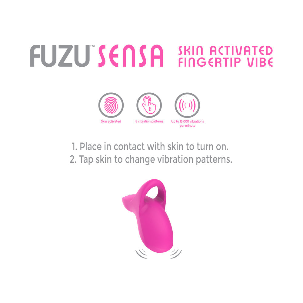 Vibrador para dedos activado por la piel Fuzu, color rosa