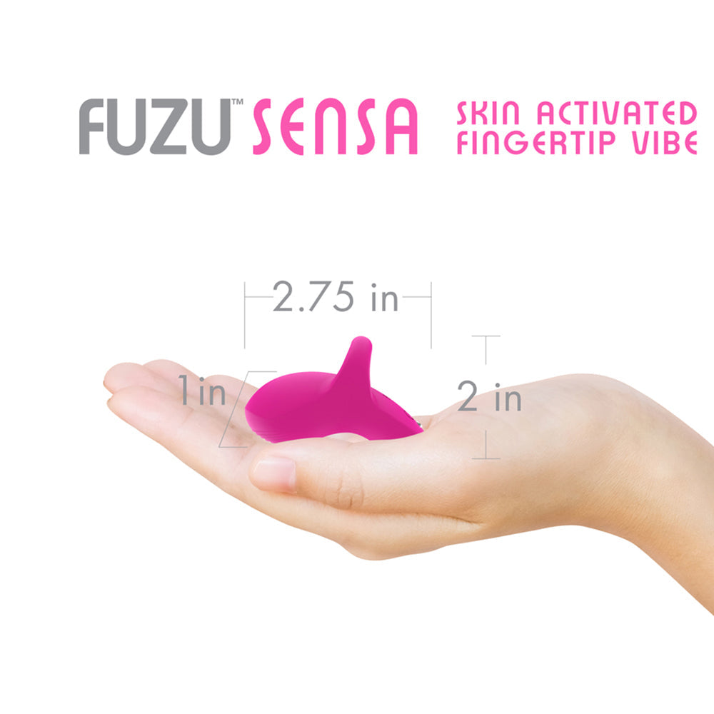 Vibrador para dedos activado por la piel Fuzu, color rosa