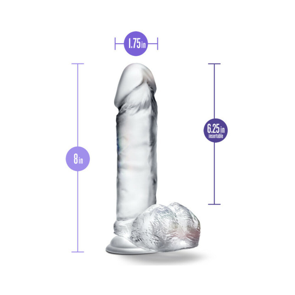 B Yours Diamond Glimmer 8in Dildo Clear