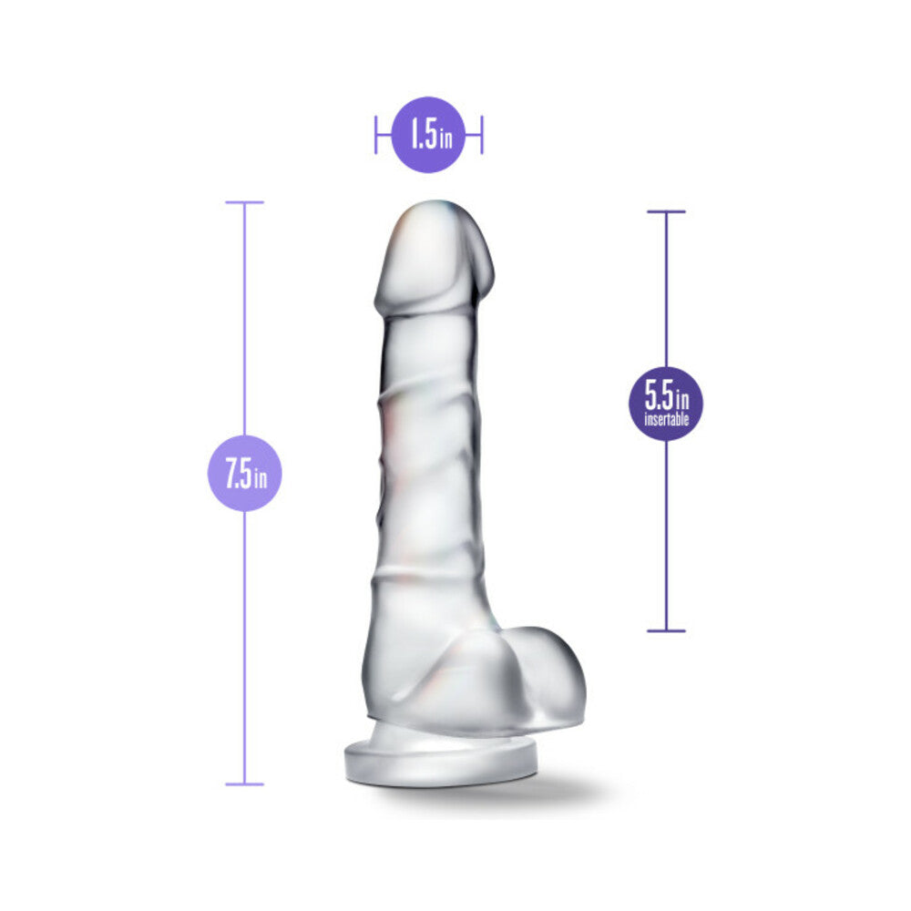 B Yours Diamond Quartz 7in Dildo Clear