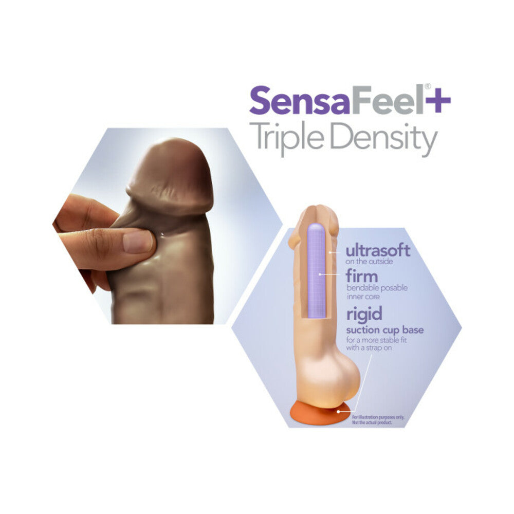 Dr. Skin Plus Realistic 7 in. Triple Density Posable Dildo Brown