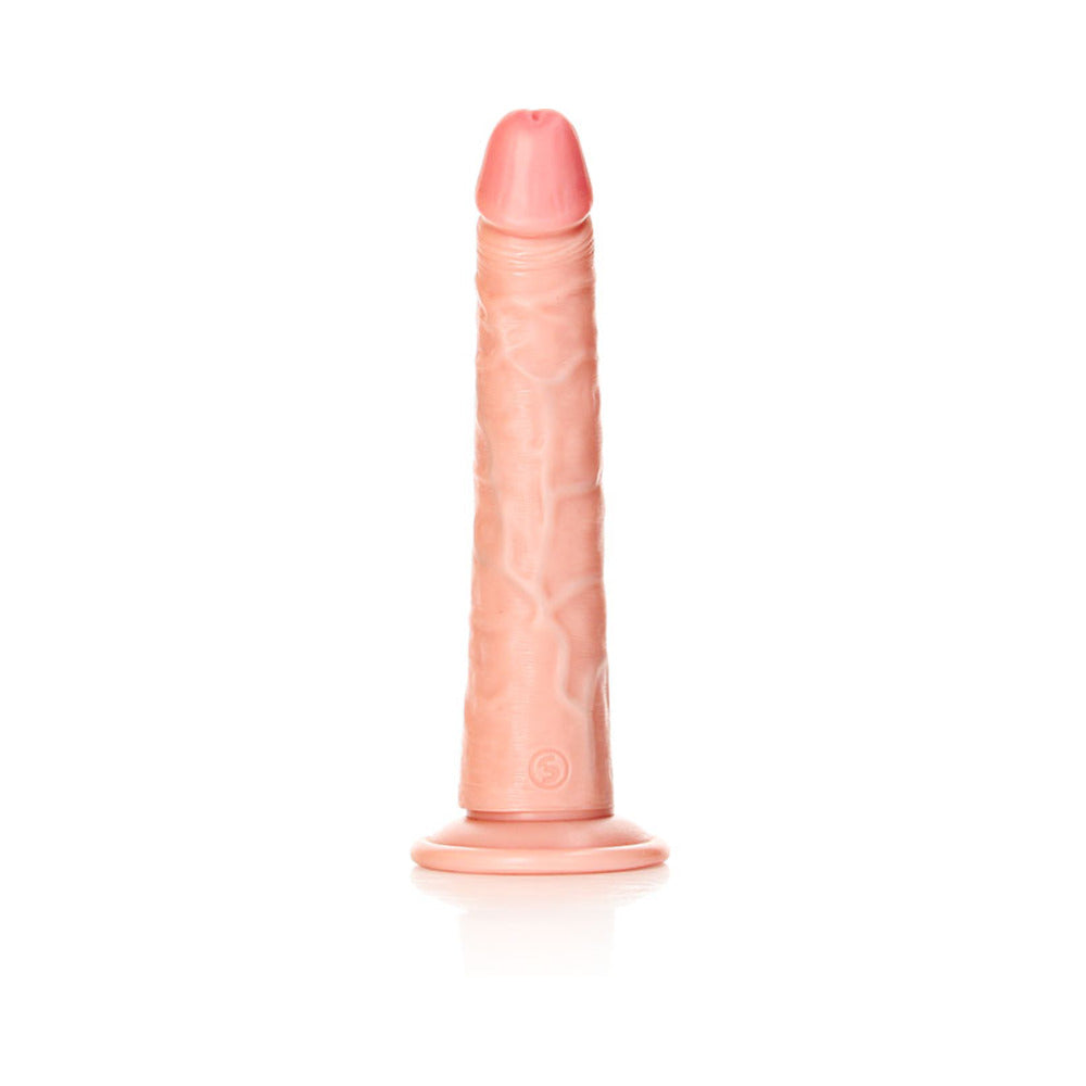 RealRock Realistic 8 in. Slim Dildo With Suction Cup Beige