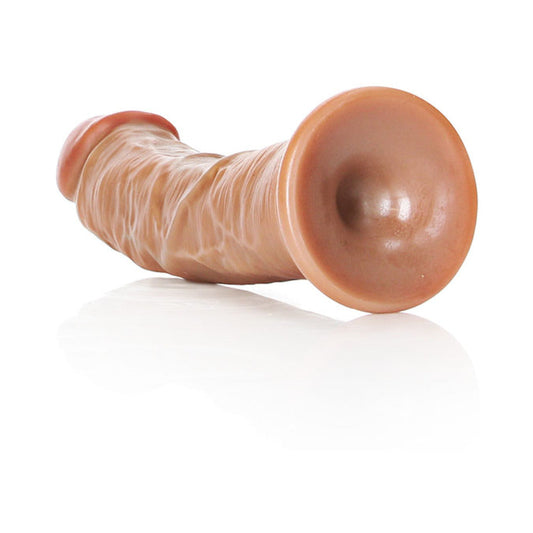 RealRock Realistic 6 in. Curved Dildo With Suction Cup Tan