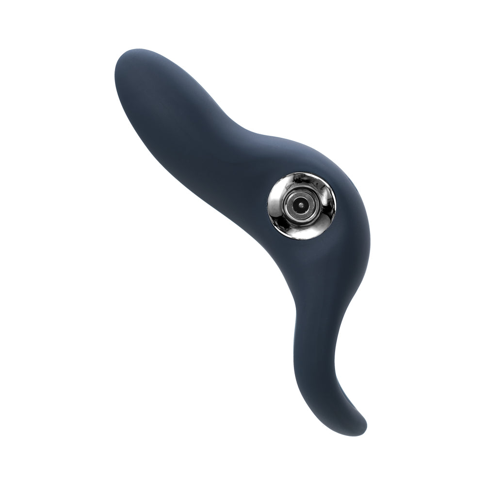 Anillo vibrador recargable Vedo Sexy Bunny con forma de C y color negro perla