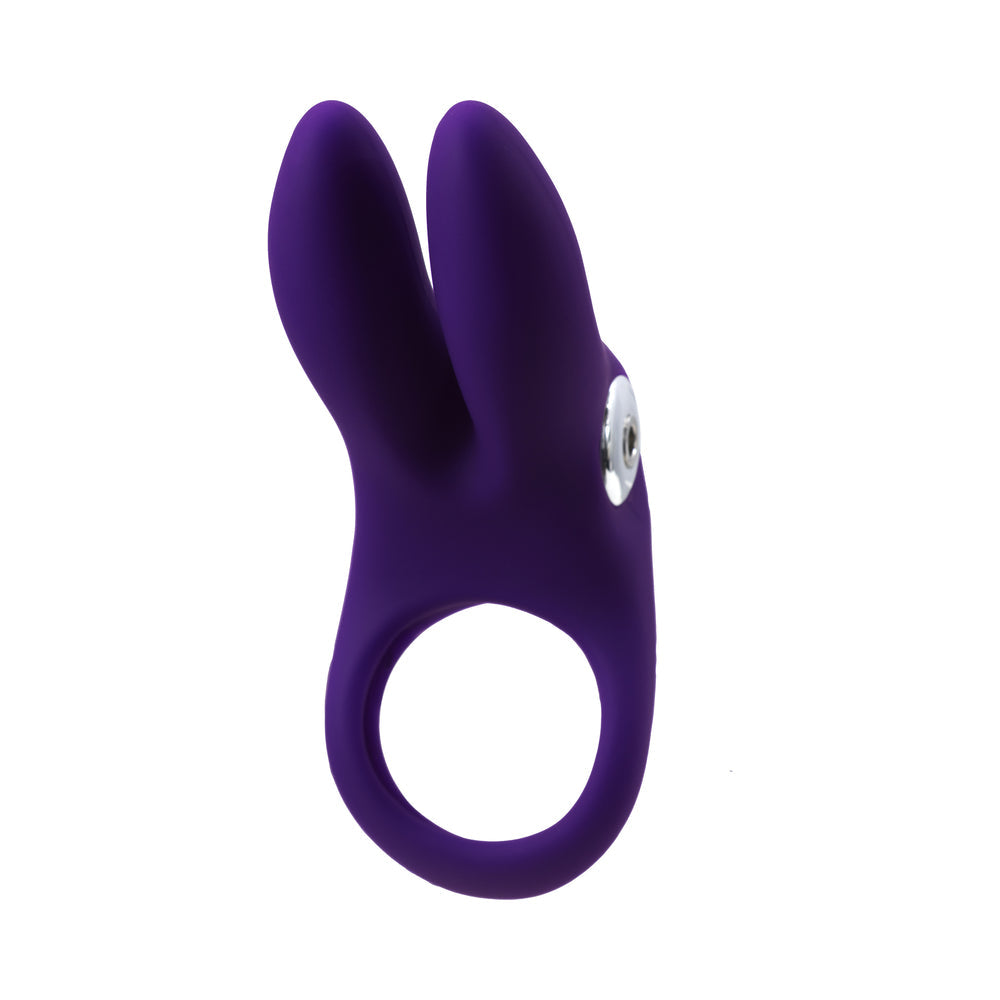 Anillo vibrador recargable Vedo Sexy Bunny en color morado oscuro