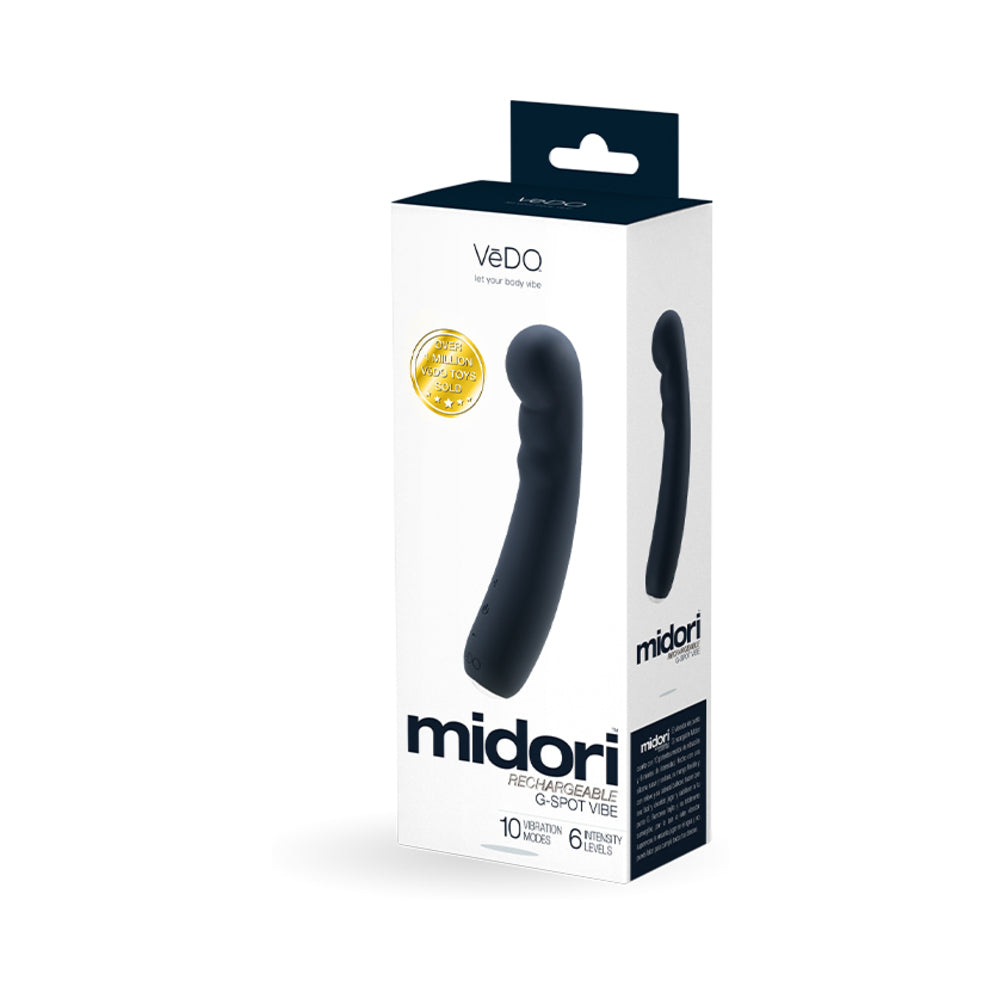 Vibrador para punto G recargable Vedo Midori, color negro