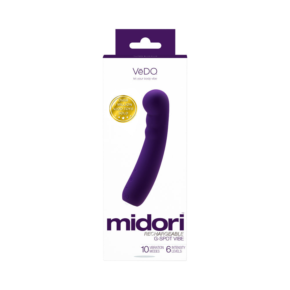 Vibrador para punto G Recharge de Vedo Midori, de piel sintética profunda