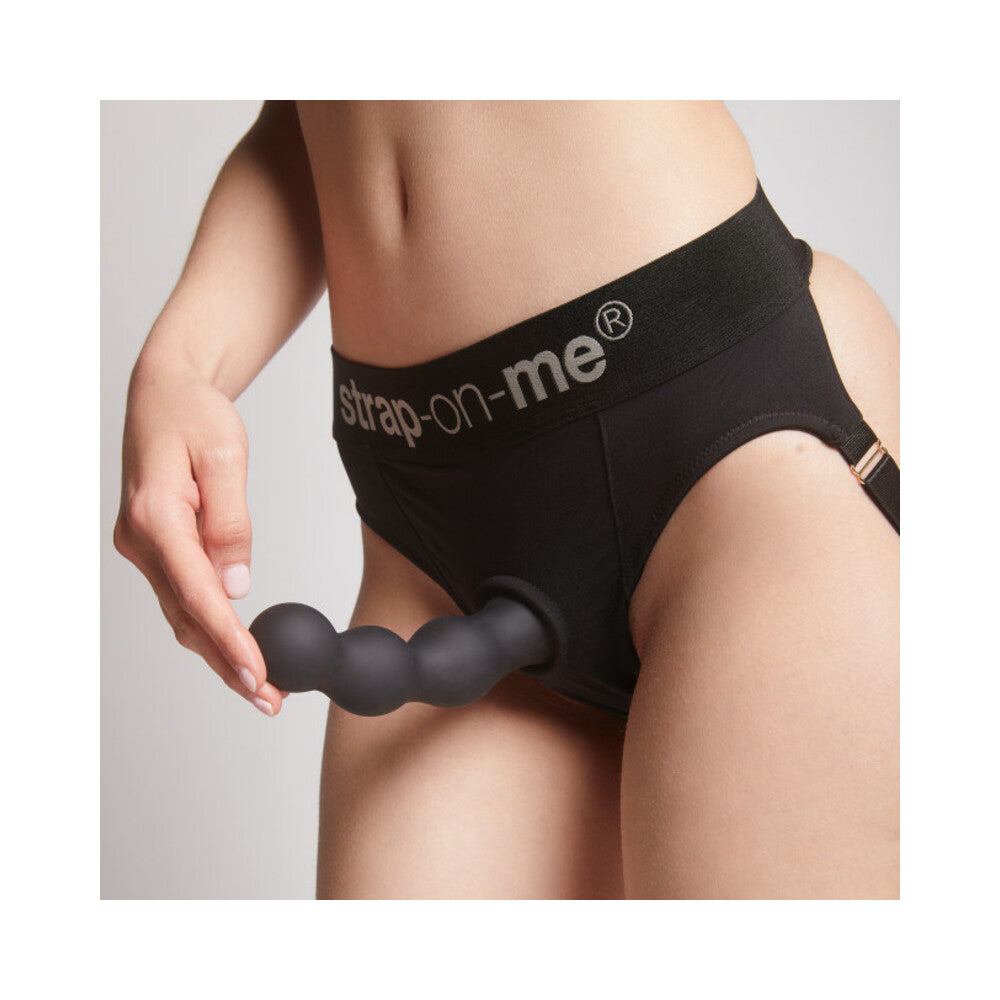 Strap-On-Me Hybrid Collection Silicone Dildo Plug Balls Black XX-Large