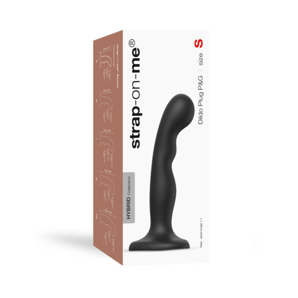 Strap-On-Me Hybrid Collection Silicone Dildo Plug P&G Black S