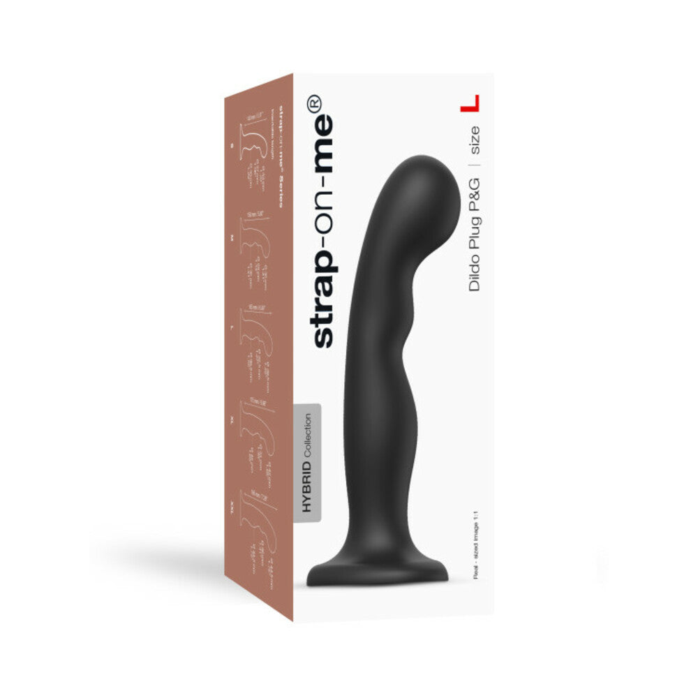 Strap-On-Me Hybrid Collection Silicone Dildo Plug P&G Black L