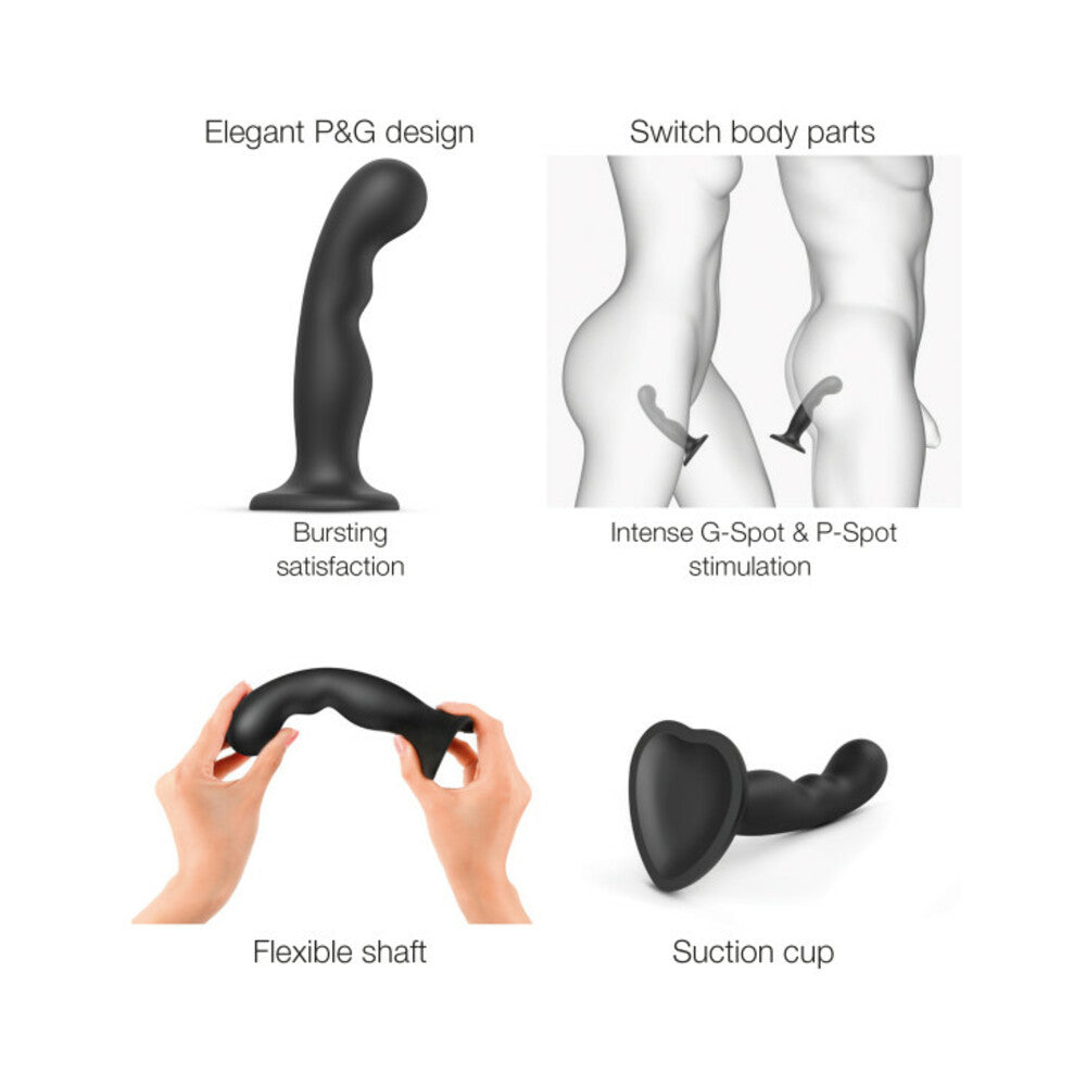 Strap-On-Me Hybrid Collection Silicone Dildo Plug P&G Black X-Large