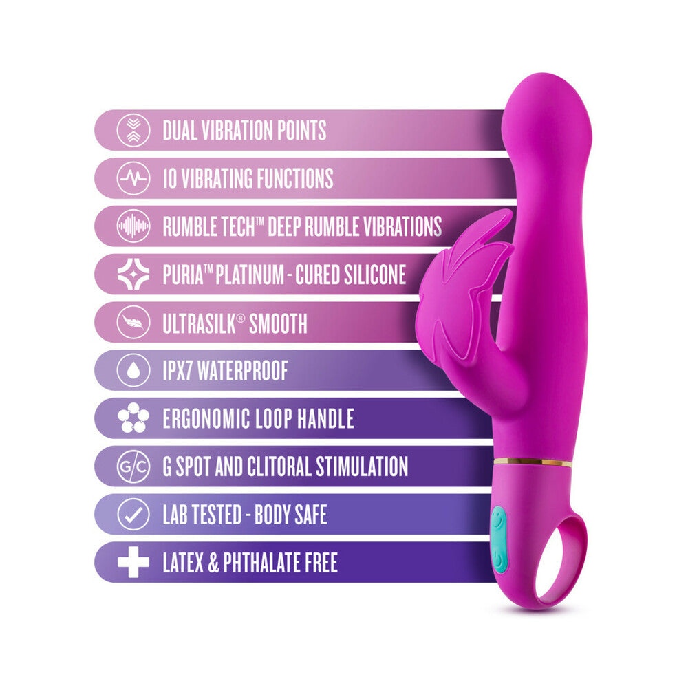 Aria Naughty AF Dual Stim Vibrator Plum