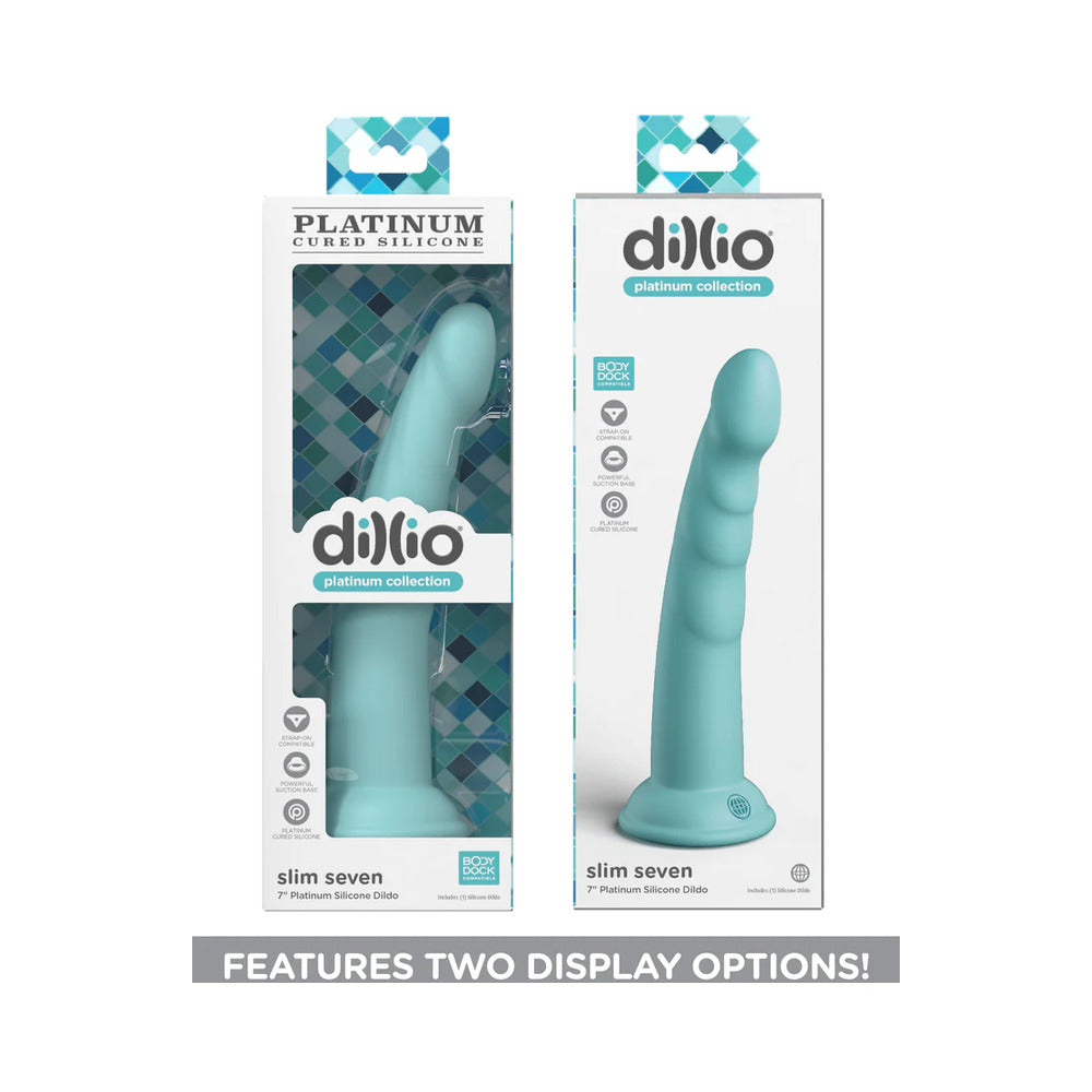 Dillio Platinum Slim Seven Dildo Teal