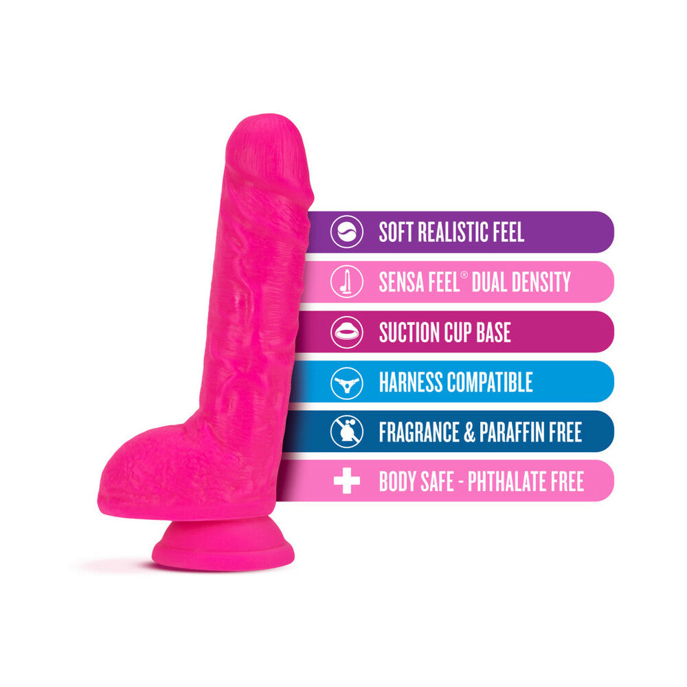 Neo 9in Dual Density Dildo Neon Pink